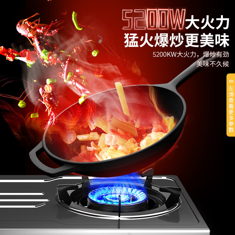 华帝百得(BEST)燃气灶 TE06液化气家用台式煤气灶双灶具煤气炉 5.0KW大火力猛火节能液化气灶不锈钢面板