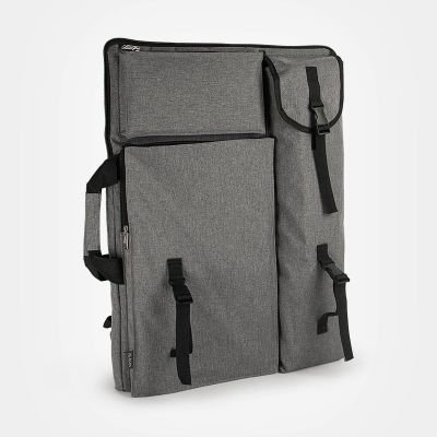 三兜画袋[灰色] 画包画板袋4K双肩背包美术专用艺考绘画包写生画袋画板包外出写生