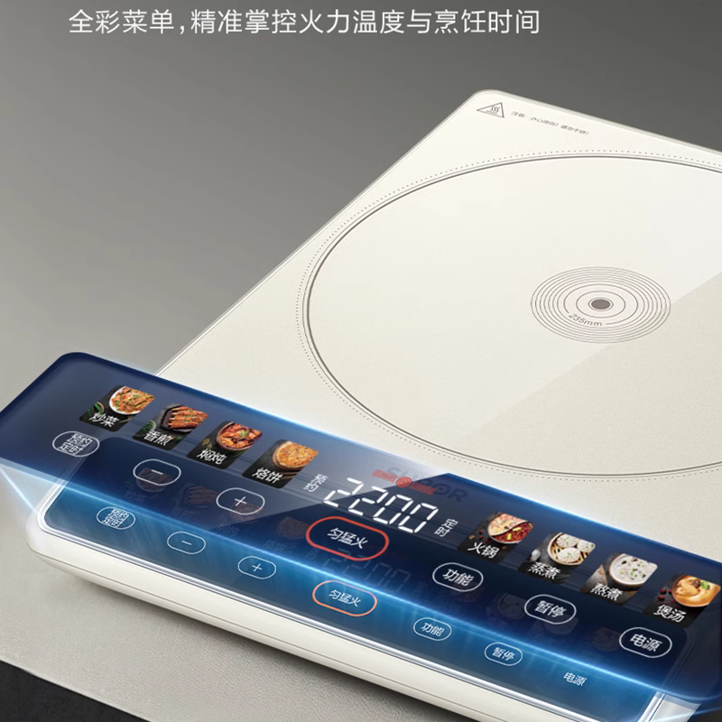 苏泊尔电磁炉2200W触控面板过热保护防水预约定时整板设计电磁炉 C22-IA11高清大图