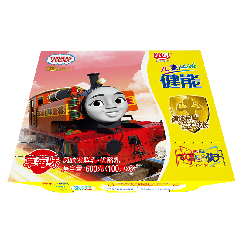 光明健能风味发酵草莓味酸奶100g*6