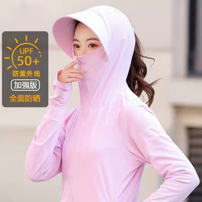 防晒衣女冰丝防紫外线夏季新款服薄款透气带帽潮流骑车短外套高清大图