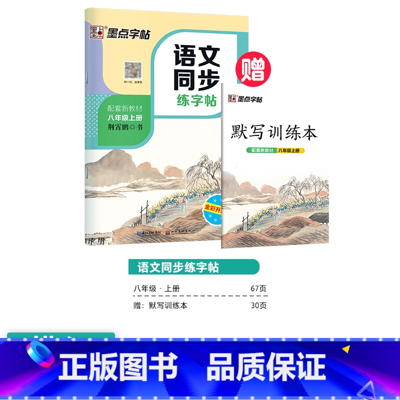 [语文同步练字帖]8年级上(描红) [正版]初中生字帖练字七年级八年级上册练字帖每日一练古诗文中学生楷书钢笔练字本硬笔书高清大图