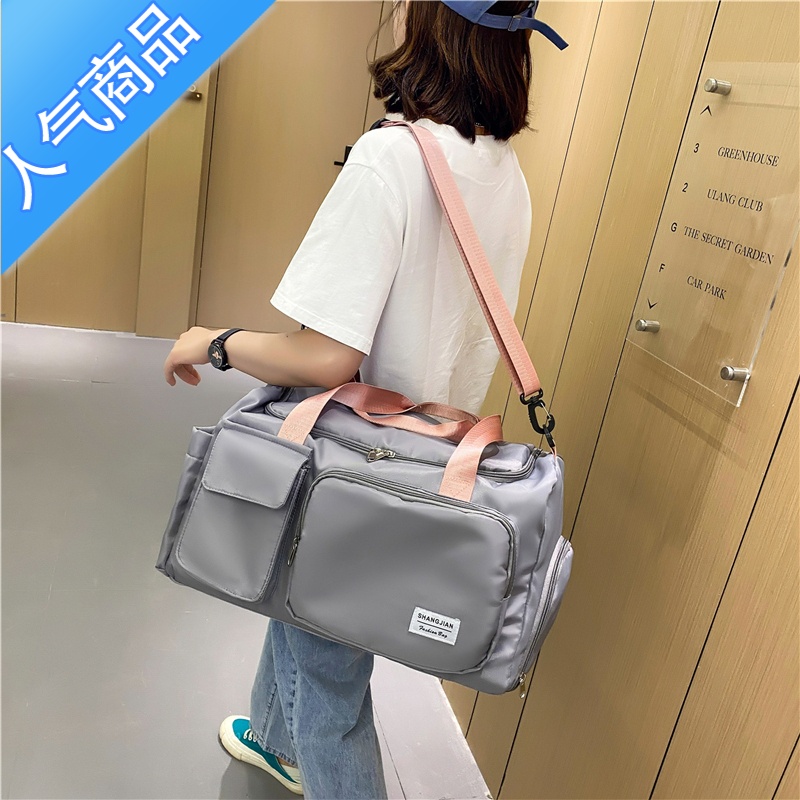 封后健身包干湿分离游泳包待产包收纳袋短途轻便行李包大容量旅行包女高清大图