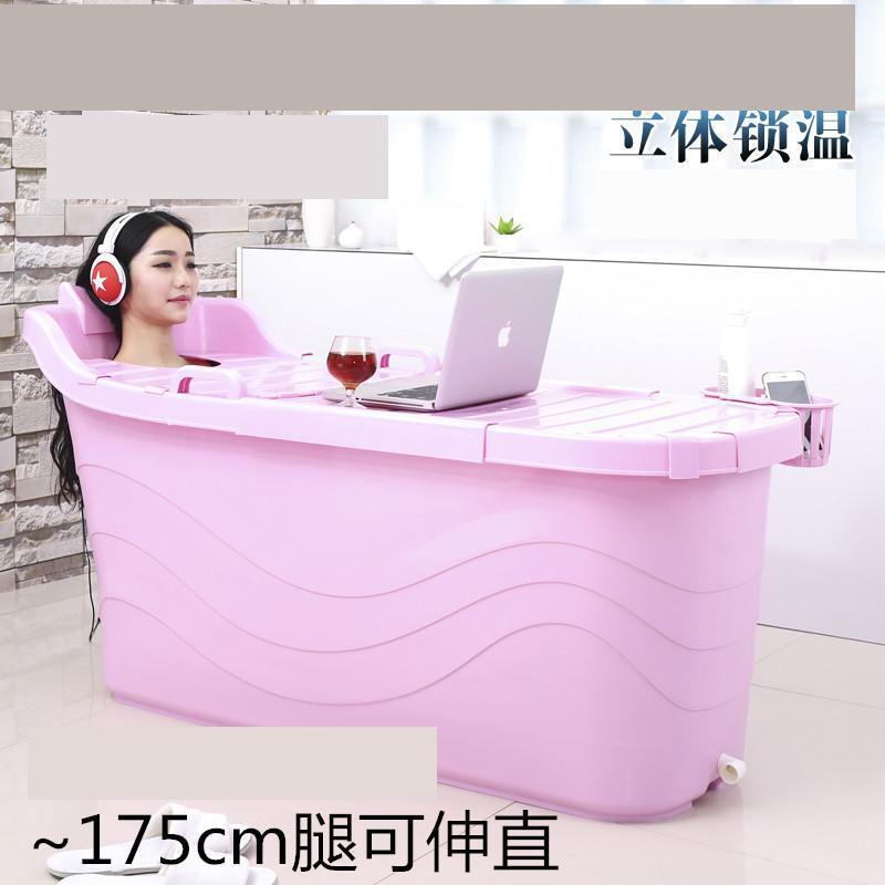 木浴盆身实木带盖加大澡盆沐浴忒达号浴桶双人保暖橡木折叠圆形家用