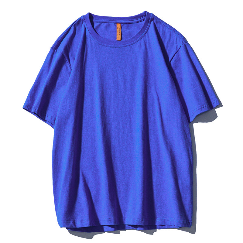 WOOG2005夏季潮牌纯色短袖男纯棉宽松t恤220g重磅不透圆领体恤