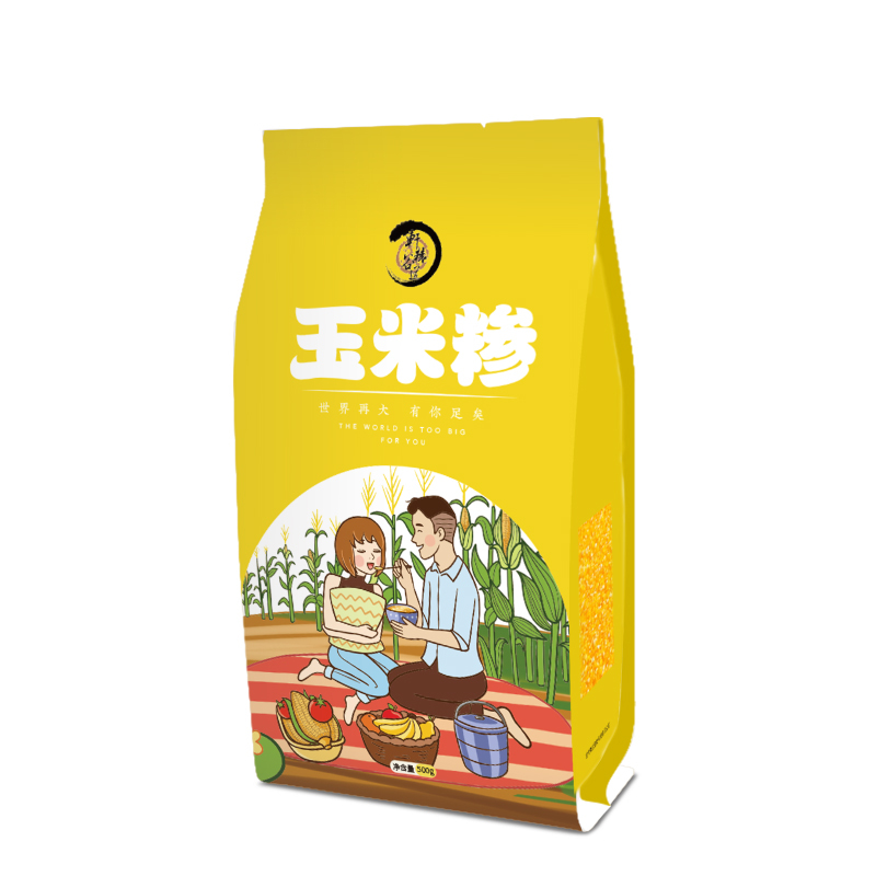 轩辕谷道 玉米糁500g黄玉米碎棒子碴苞米茬子玉米粥原料糯玉米渣1斤袋装