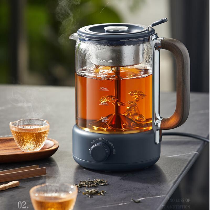 小熊(bear)1.2L大容量煮茶器煮茶壶 【360蒸汽喷淋】1.2L大容量 深蓝色 ZCQ-D12Z3 / 台