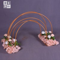 彩虹路引婚庆铁艺拱几何路引五彩缤纷架子婚礼舞台拱形摆件
