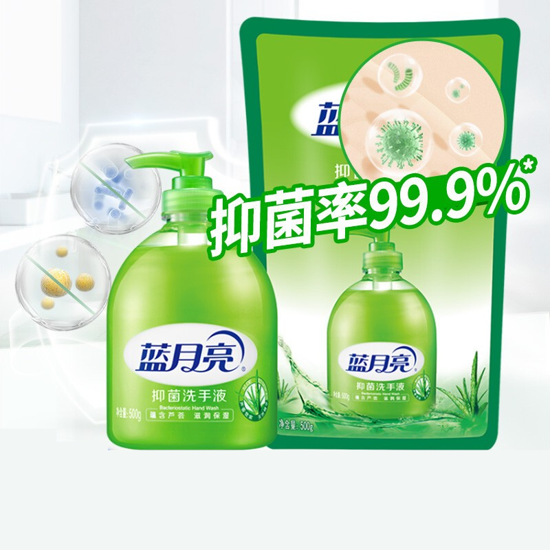 蓝月亮500g芦荟瓶+芦袋 洗手液 2件装（单位：件）