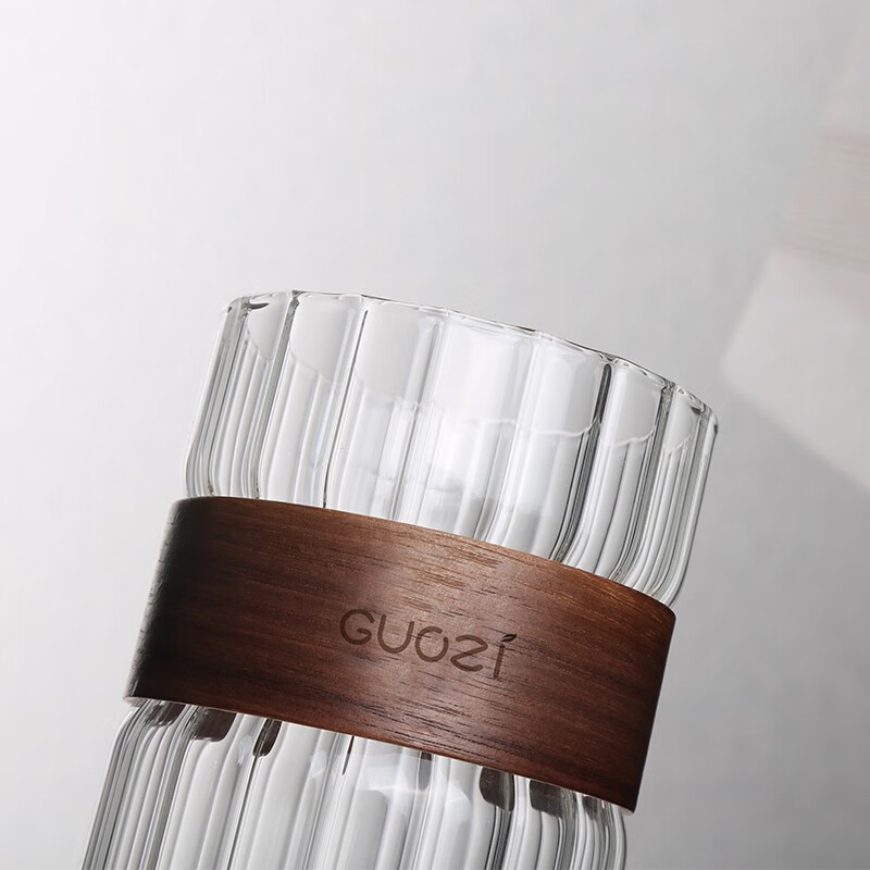 果兹玻璃杯400ml手工烧制条纹杯身和风系列GZ-S57高清大图