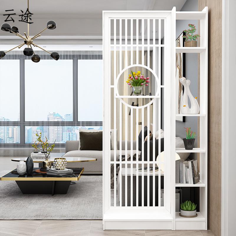 屏风隔断客厅小户型简约现代装饰墙网红入户镂空置物架进玄关柜定制