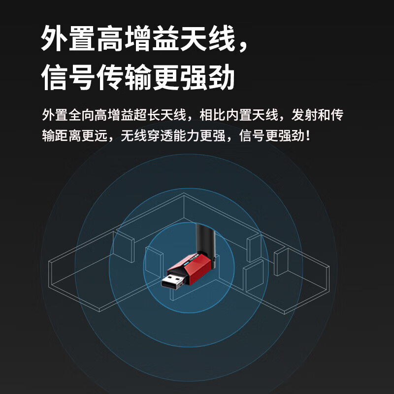 普联(TP-LINK)XDN6000H免驱版 USB无线上网卡 随身wifi接收器发射器 外置天线 笔记本台式机通用高清大图