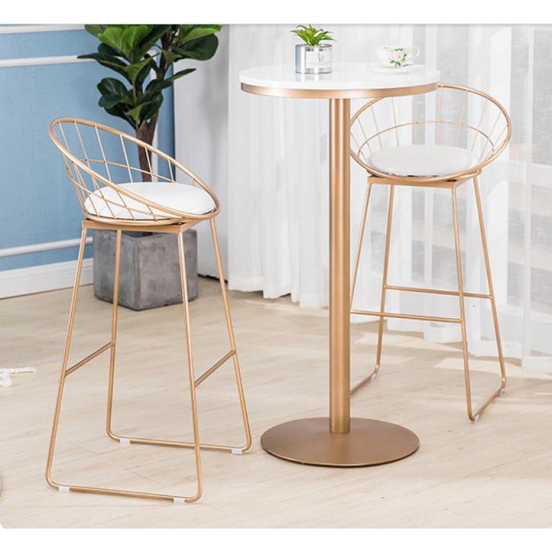 轻奢咖啡厅圆形高脚吧桌北欧酒吧奶茶店休闲桌椅组合双人小圆吧台定制