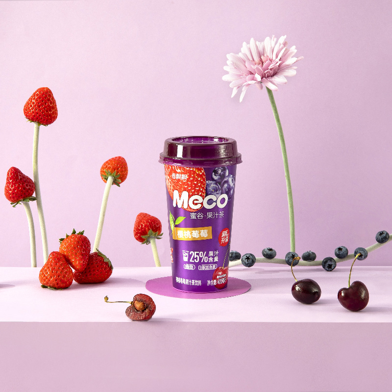 香飘飘meco蜜谷果汁茶饮料新升级水果茶饮料即饮品樱桃莓莓整箱400ml8