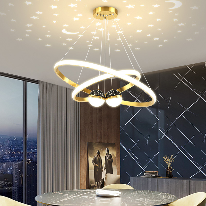 顾家照明客厅灯吊灯简约现代北欧轻奢创意网红餐厅灯满天星吊线灯玄关
