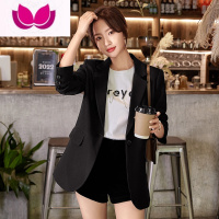 七斓咖色小西装外套女2023新款小个子时尚韩版休闲职业西服套装女 M 650黑色西装后背开叉三粒扣