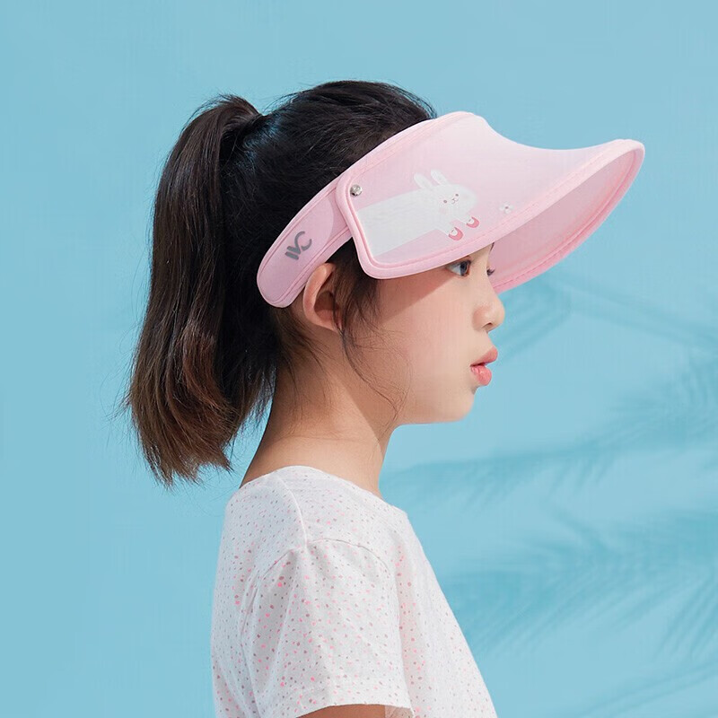 韩国VVC儿童防晒帽男女帽遮阳帽遮脸防紫外线太阳帽户外大帽檐 美美兔高清大图