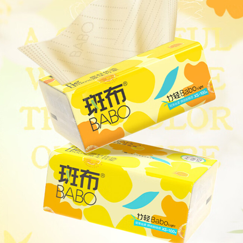 斑布抽纸100抽*10包*2提三层竹轻系列DBZR100E10-1高清大图