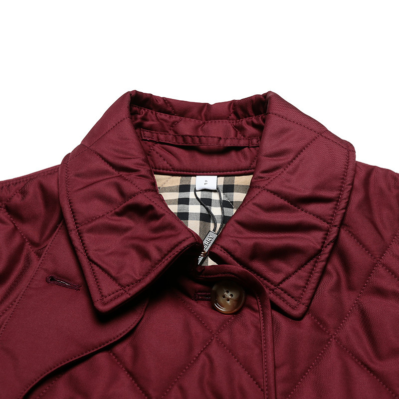 burberry博柏利女款聚酯纤维菱形绗缝棉服外套80233221