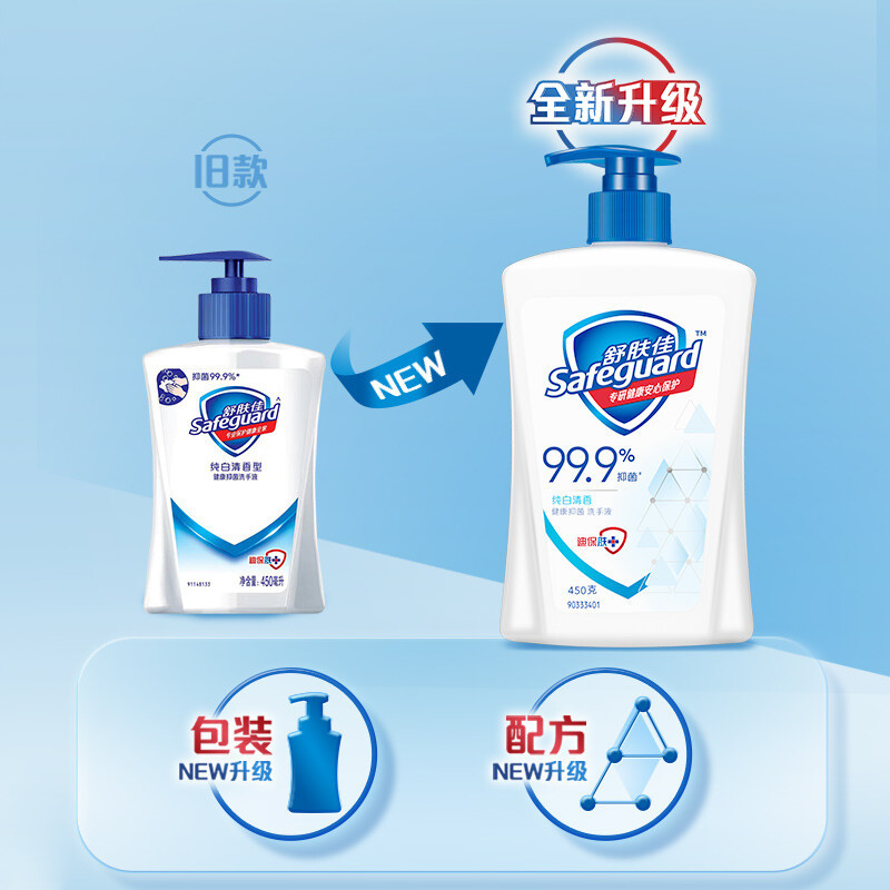 舒肤佳抑菌洗手液纯白清香420g樱花420g健康抑菌999新旧包装随机