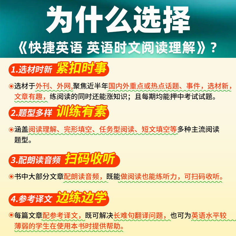 [高二25期]英语时文阅读理解 高中通用 [正版]24期+25期 快捷英语高中时文阅读理解2024高考高一高二高考活页英
