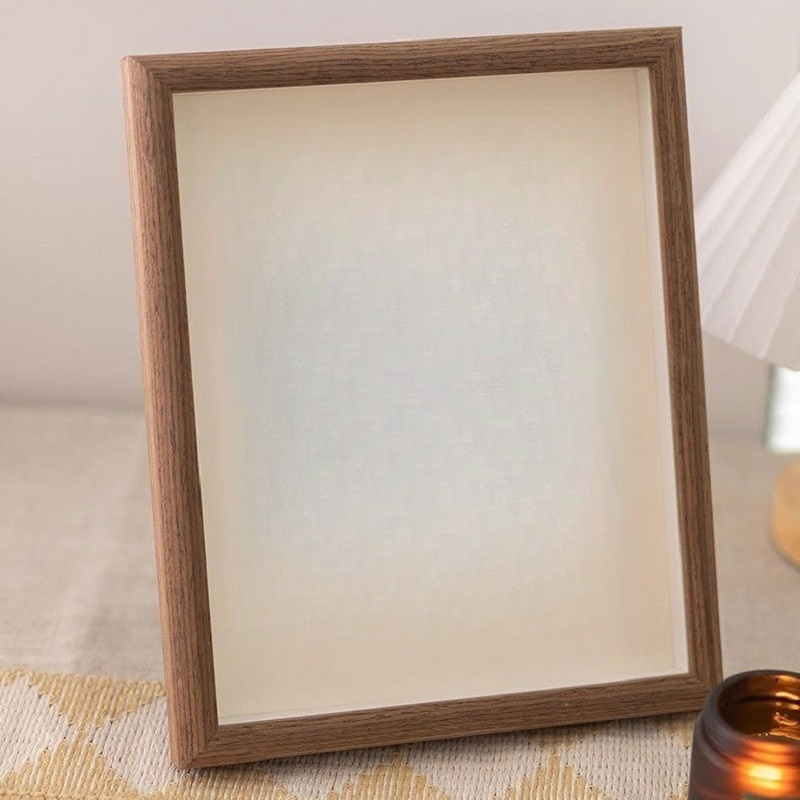 名凌木质中空实木相框摆台8寸摆挂(15.2X20.3cm)咖啡色