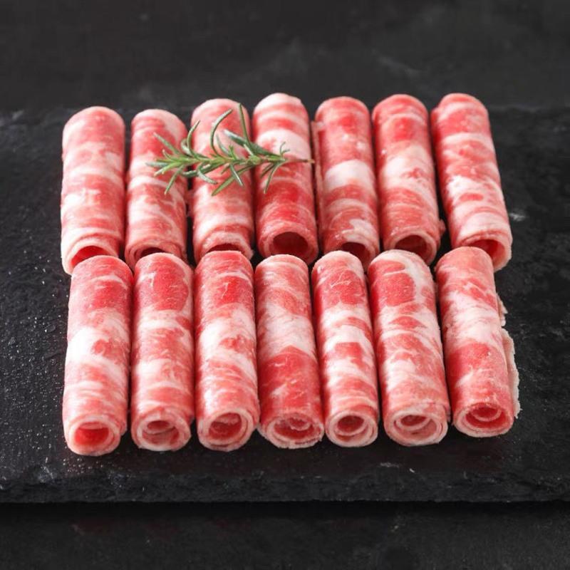 赛卡伊新鲜肥牛卷批发牛肉片烧烤火锅食材配菜牛肉卷片调理生牛肉优质