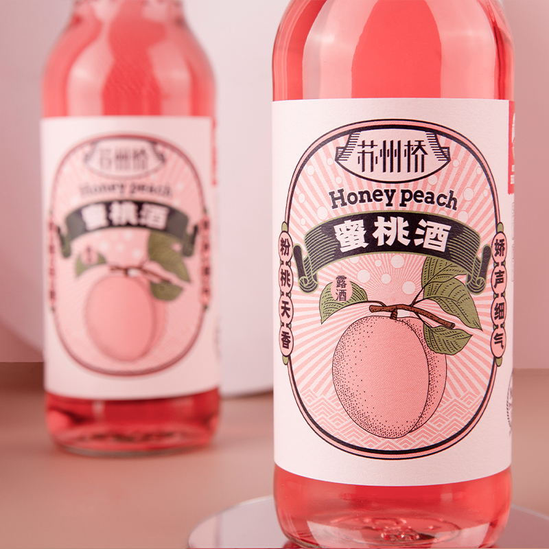 苏州桥米酒糯米酒国潮风6度低度酒甜酒酿蜜桃经典酒325ml