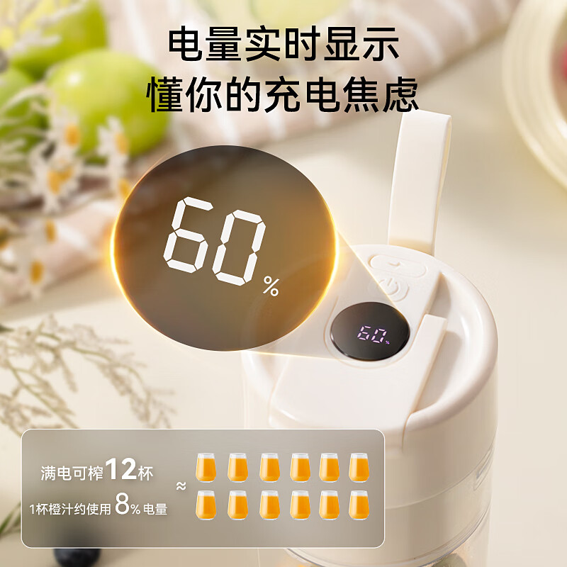 LOTOR榨汁机榨汁杯小型便携式水果果汁机无线果蔬果汁杯电动炸机汁家用沙冰机一机多用桶 350ML白色高清大图