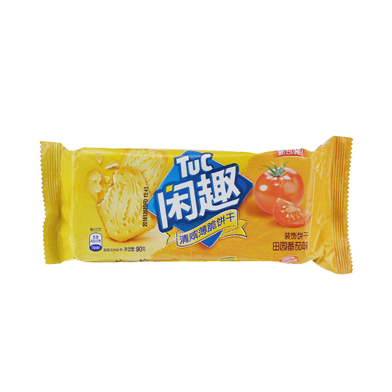 亿滋 闲趣田园番茄味90g苏打休闲饼干早餐零食