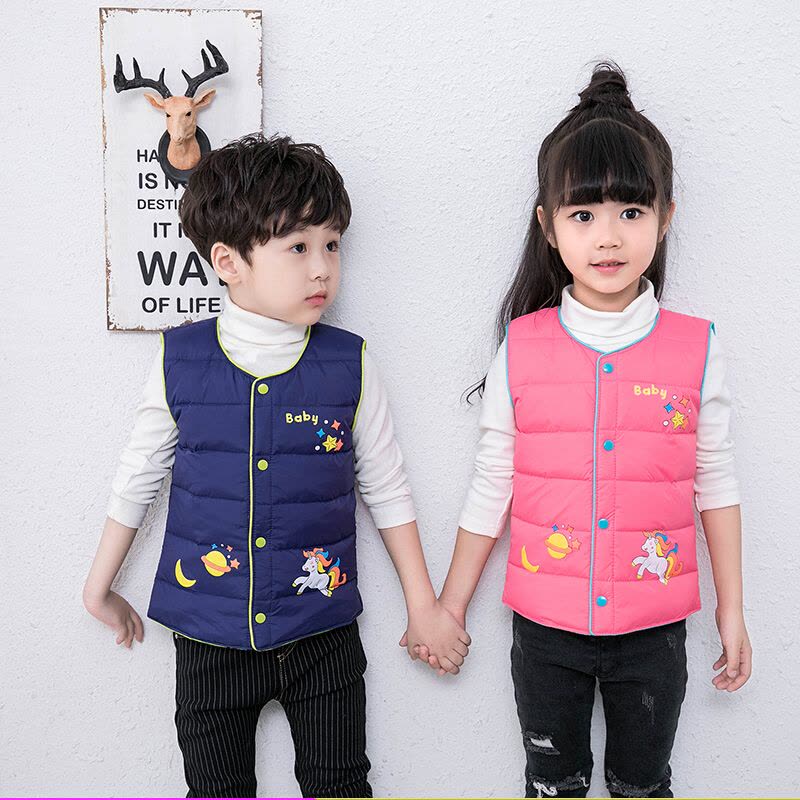迪鲁奥(DILUAO)秋冬季儿童马甲加厚羽绒棉小中大男女童坎肩马夹宝宝保暖外套图片