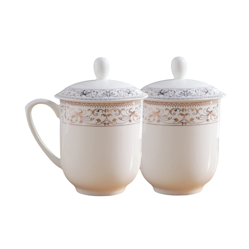 国产定制gcdz陶瓷茶杯带盖骨瓷水杯定制