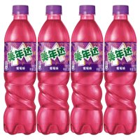 百事可乐美年达葡萄味汽水碳酸饮料600ml*4瓶饮料