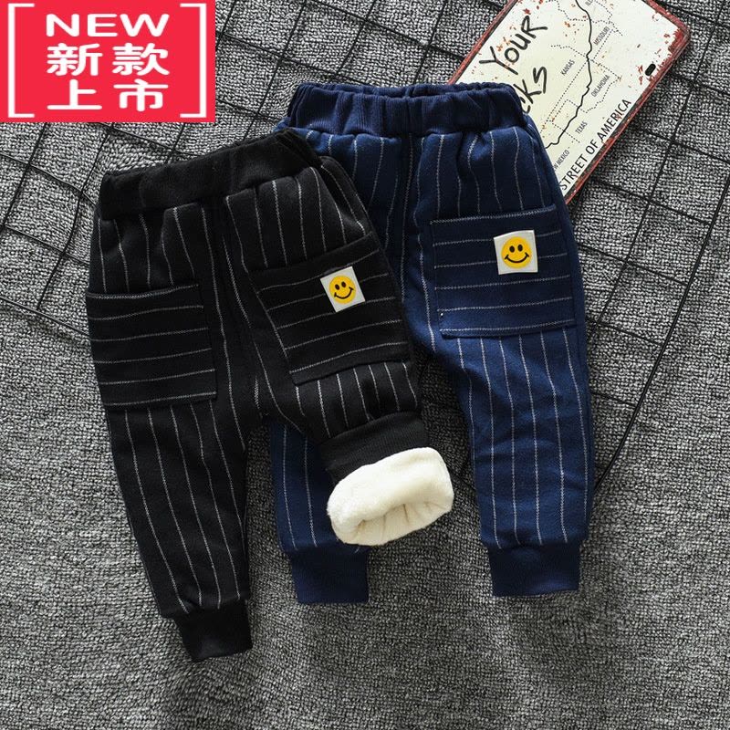 可莉允儿童棉裤三层加厚冬季宝宝夹棉男童外穿保暖裤婴儿长裤加绒裤子潮图片