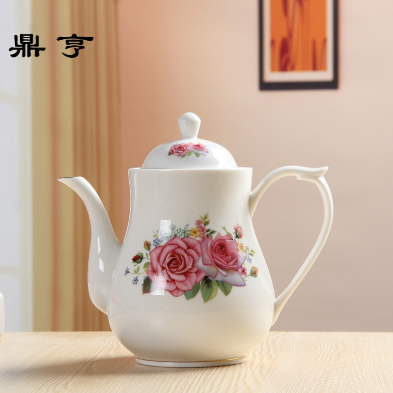 鼎亨欧式陶瓷大壶耐高温泡茶壶咖啡壶夏日凉壶家用陶瓷壶红茶