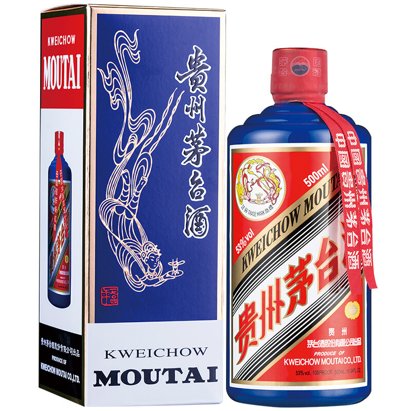 茅台酒 飞天茅台 蓝色款 53度 500ml*6 酱香型白酒 2022年 整箱装