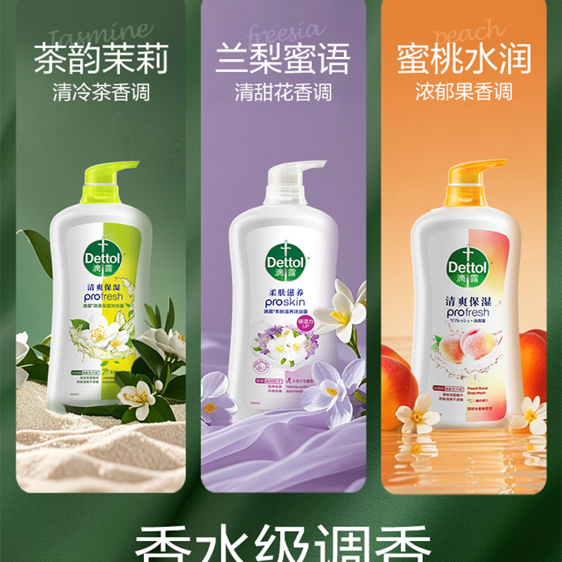 滴露(Dettol) 健康沐浴露持久留香 950g*2 小苍兰蜜梨高清大图