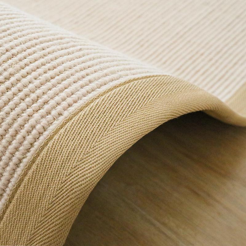 美帮汇羊毛混纺剑麻地毯北欧客厅茶几地垫卧室飘窗床边地毯定制 YM01+S13米黄色布边+无纺布底 200cm&times;300cm