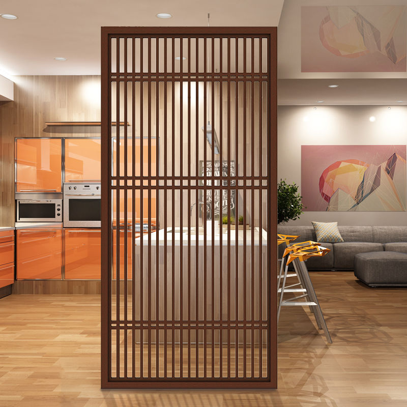 实木屏风隔断墙客厅简约进闪电客玄关办公酒店过道样板房镂空栅格插屏