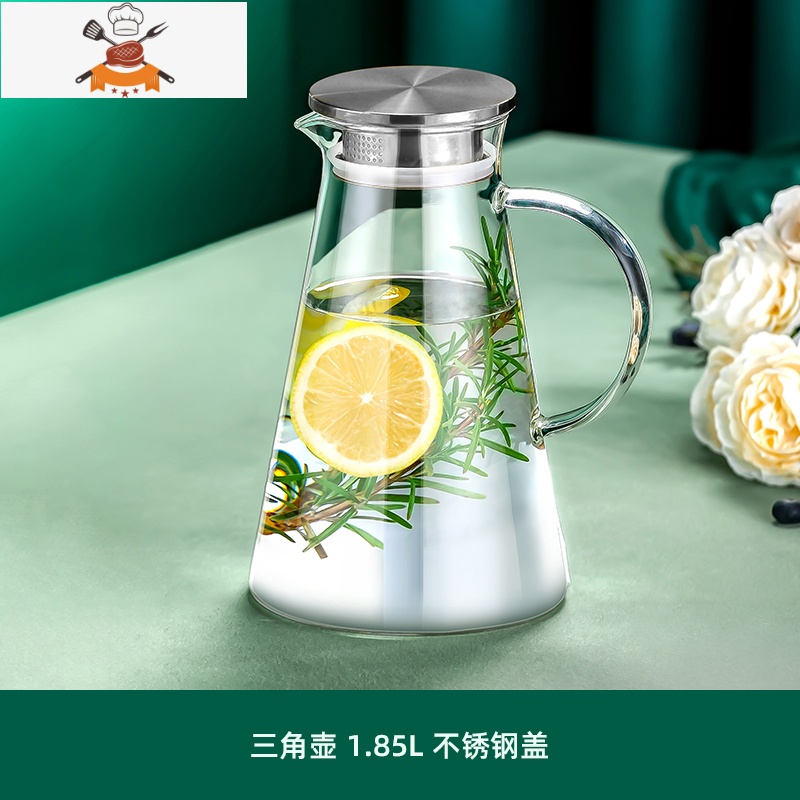 轻奢锤纹玻璃冷水壶家用凉水壶可高温大容量水壶水杯套装可装开水 敬平高清大图