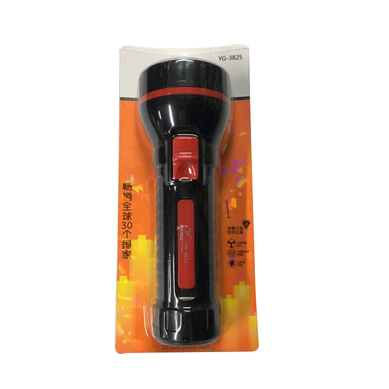 雅格 YG-3825LED手电筒 耐用超亮强光远射可充电户外应急灯 长16CM