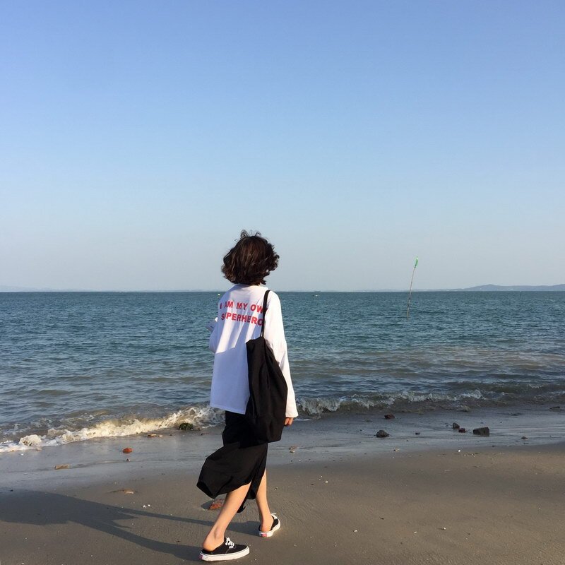 2018女春夏不规则港味开叉一片式中长裙子半身裙黑色
