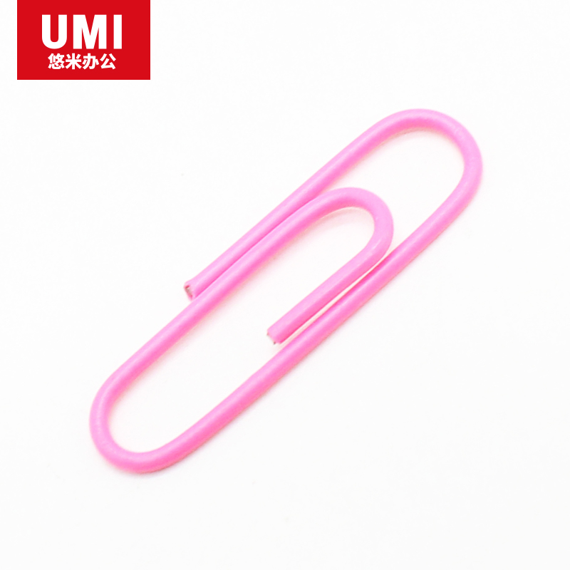 悠米 彩色回形针 B10203X 配(红、黄、蓝、绿、白、粉红) 160枚/筒 5筒装高清大图