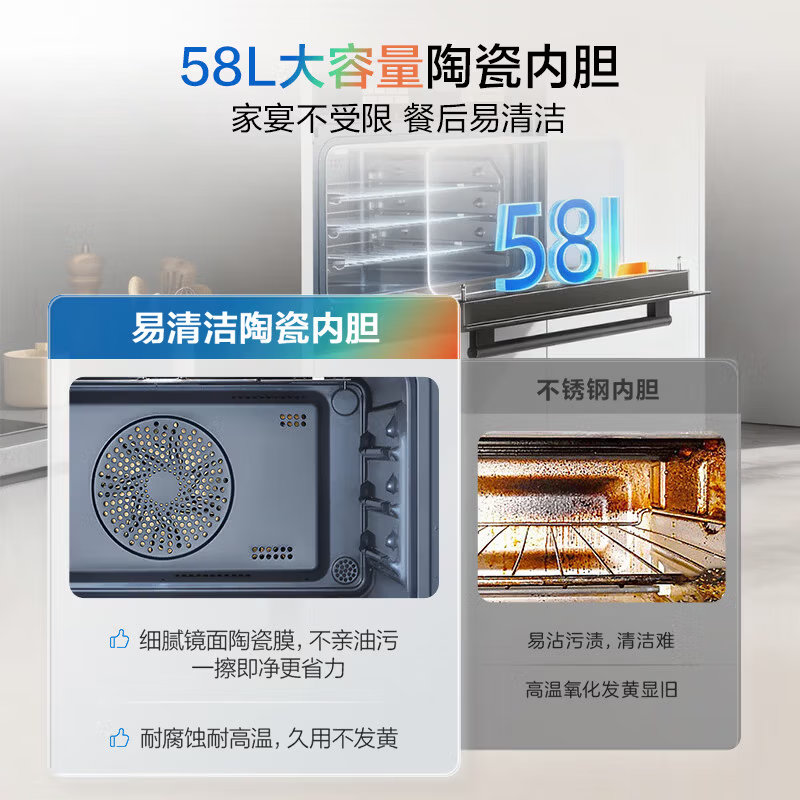 老板(Robam)[14.5英寸黄油贝果屏]小贝果微蒸烤箱一体机嵌入式 微蒸烤炸炖五合一 C9MA-D2U高清大图