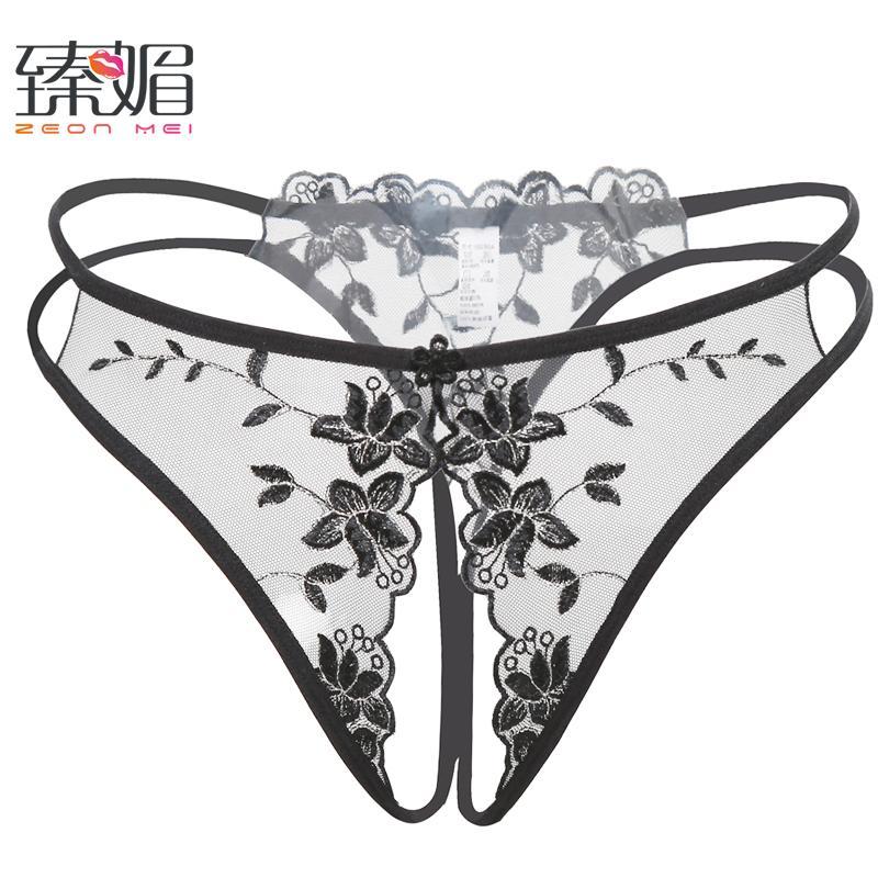 火辣性感女士内裤极度蕾丝情趣内衣日系丁字裤透明t裤激情套装服
