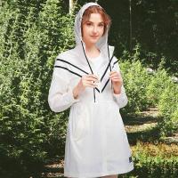 骆驼户外皮肤风衣女连帽防紫外线轻薄透气中长款防晒衣