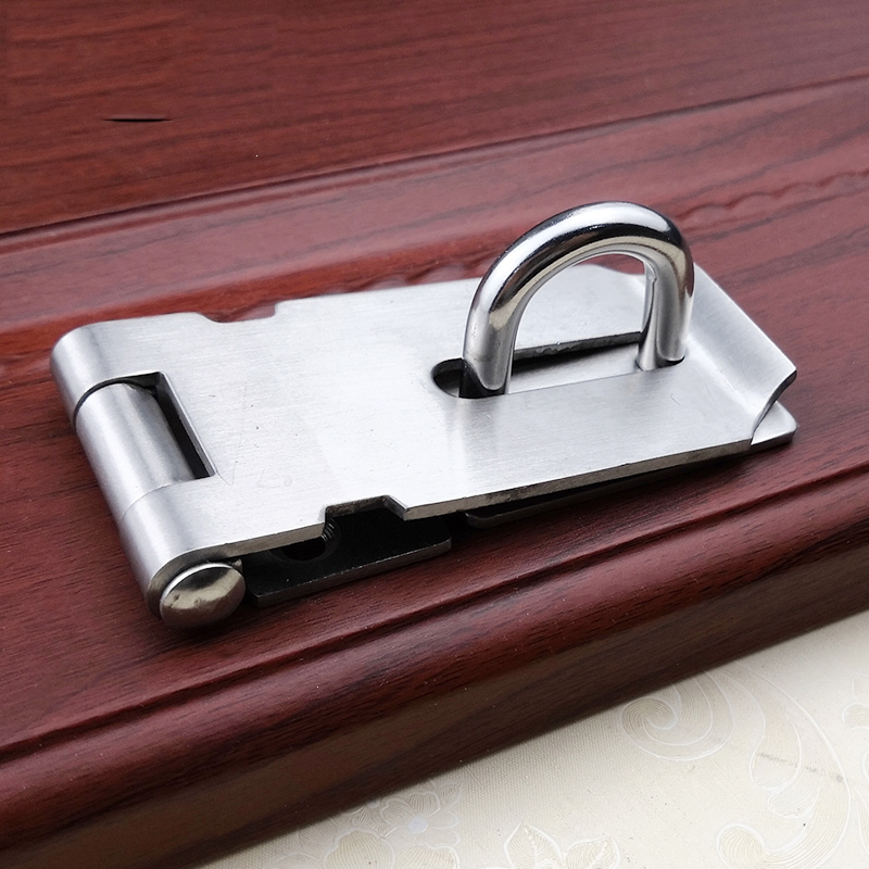 阿斯卡利不锈钢门锁扣90度直角门搭扣防盗扣插销门栓老式门锁扣挂锁门