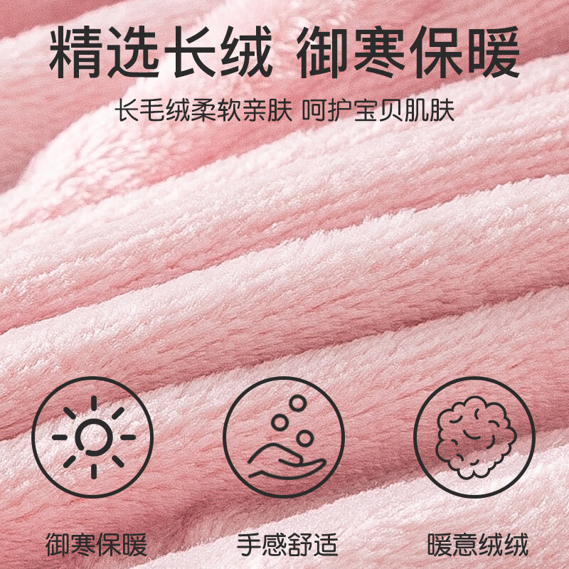 浪莎儿童睡裤珊瑚绒女童裤子秋冬季加绒加厚男童法兰绒保暖家居裤 湖蓝色 140cm 建议身高125-135cm高清大图