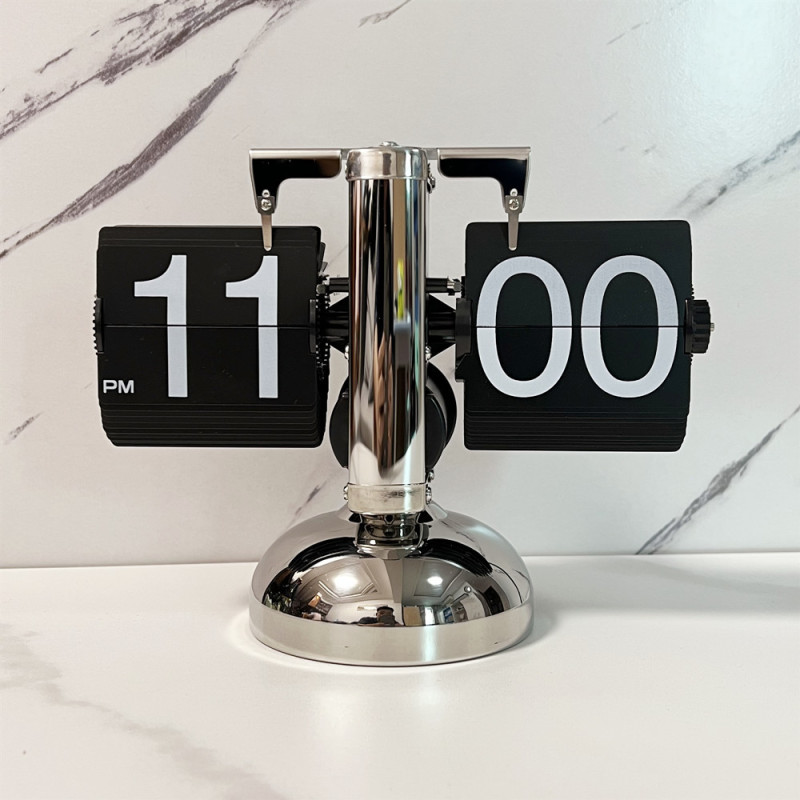 欧式自动翻页钟复古简约家居客厅座钟小天平机械自动翻页时钟[2]高清大图