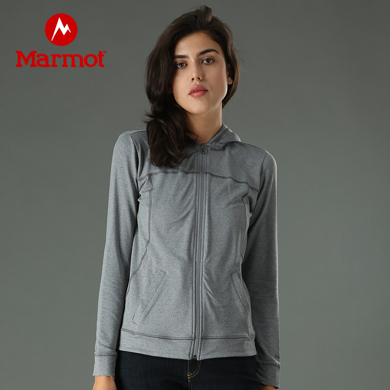 Marmot/土拨鼠户外运动女士轻量舒适速干连帽针织卫衣